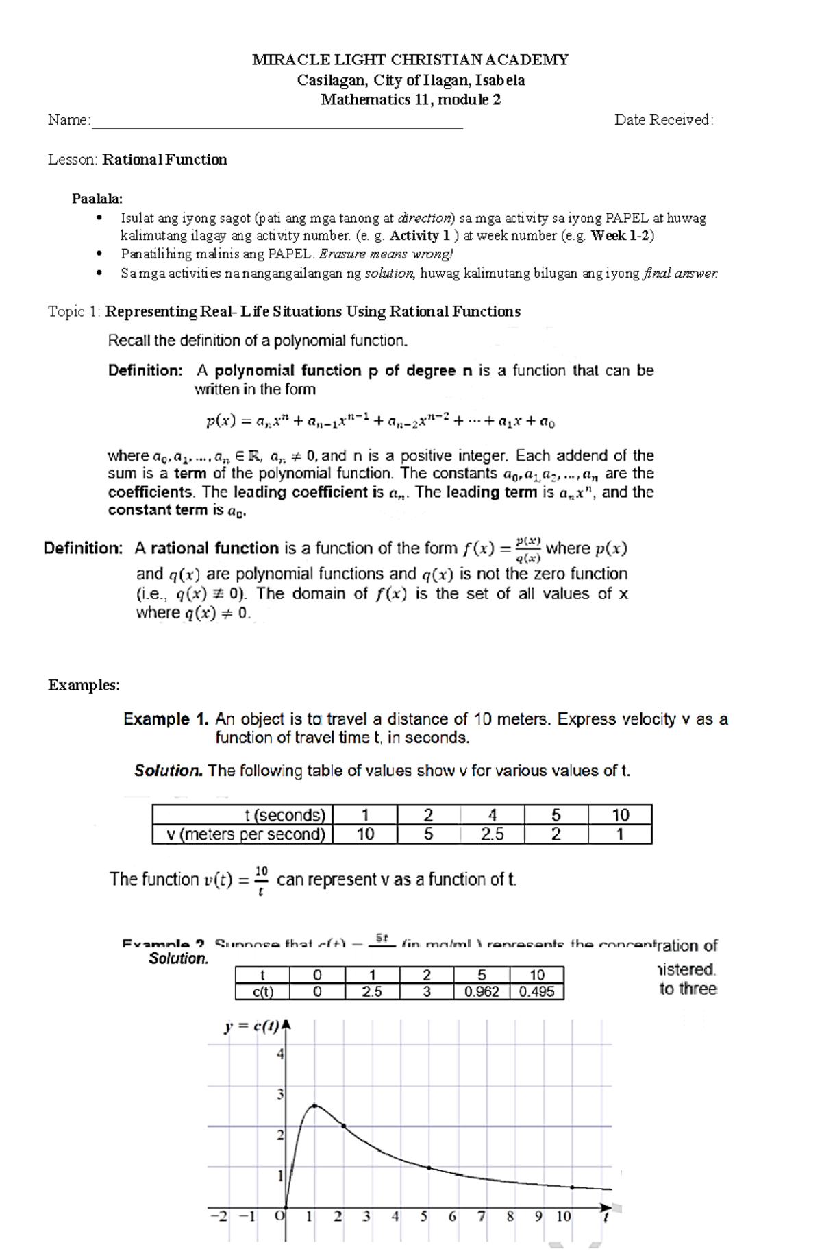 Print MATH 11 MOD 2 - MIRACLE LIGHT CHRISTIAN ACADEMY Casilagan, City ...