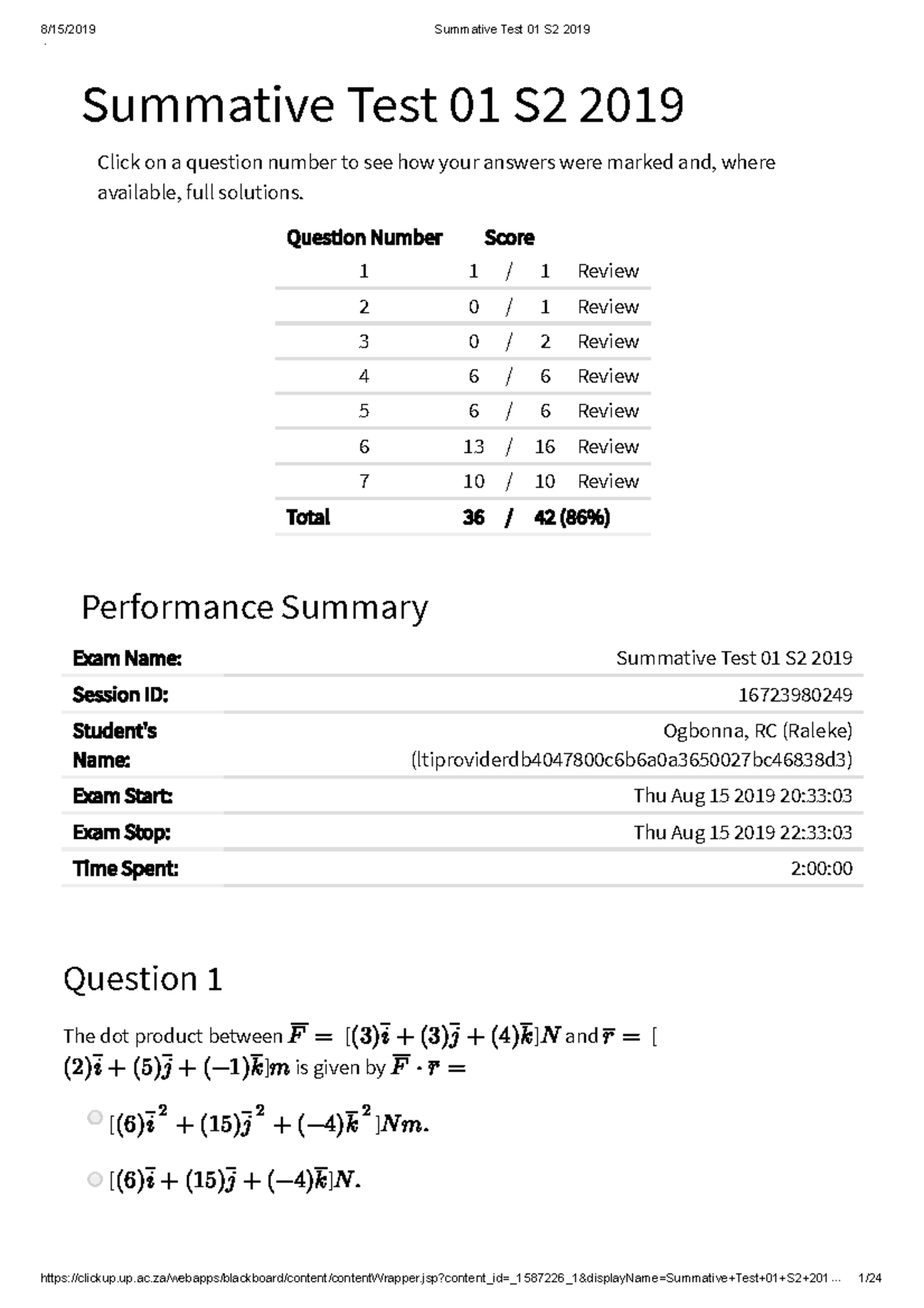 Summative Test 01 S2 2019 – Blackboard Learn - Summative Test 01 S2 ...