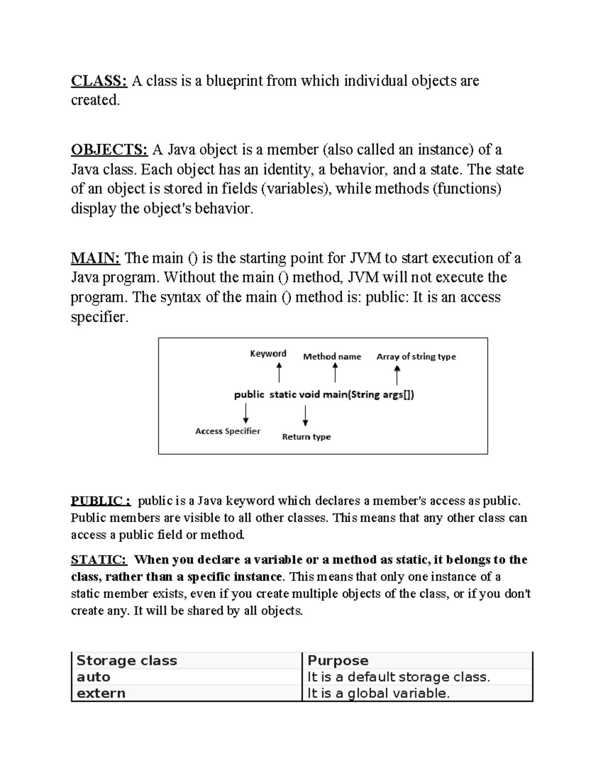 Java personal note - ngggg - CLASS: A class is a blueprint from which ...