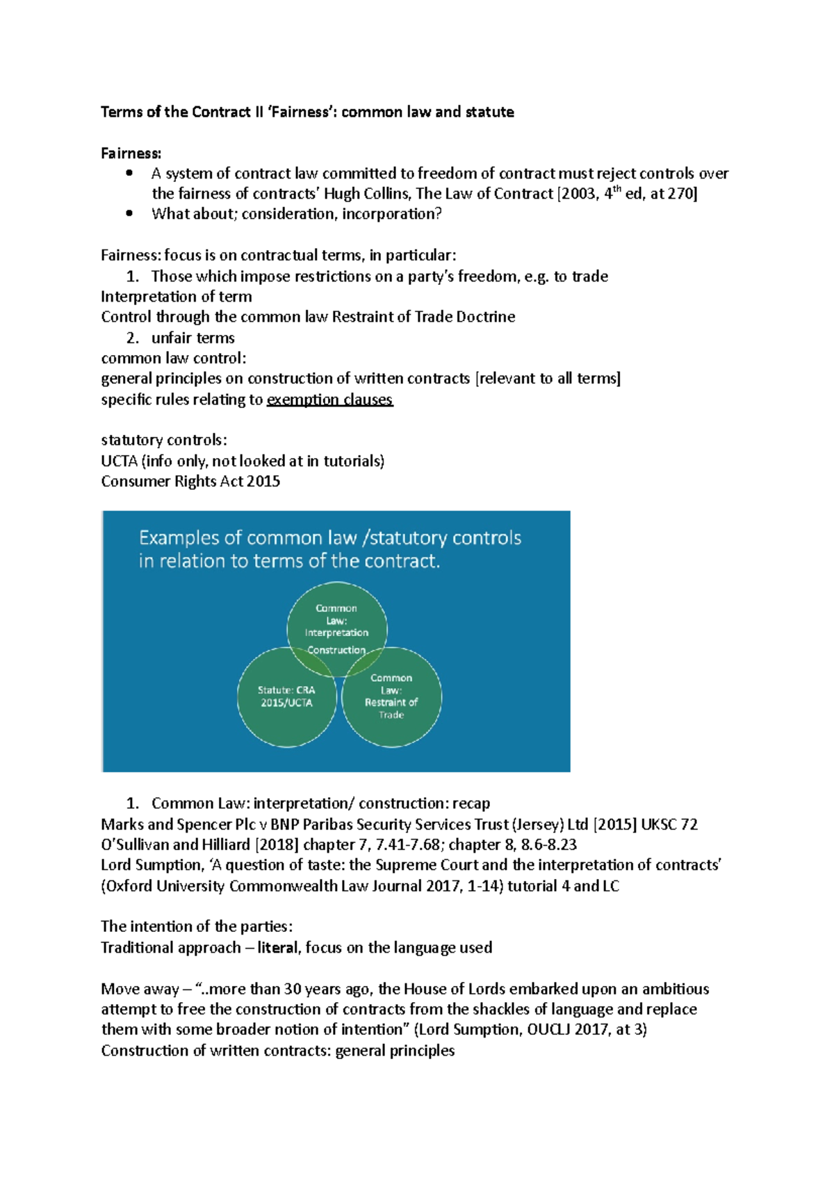 Terms of the Contract II Term 2 - Terms of the Contract II ‘Fairness ...