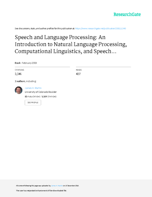 Speech and Language Processing An Introd - See discussions, stats, and ...