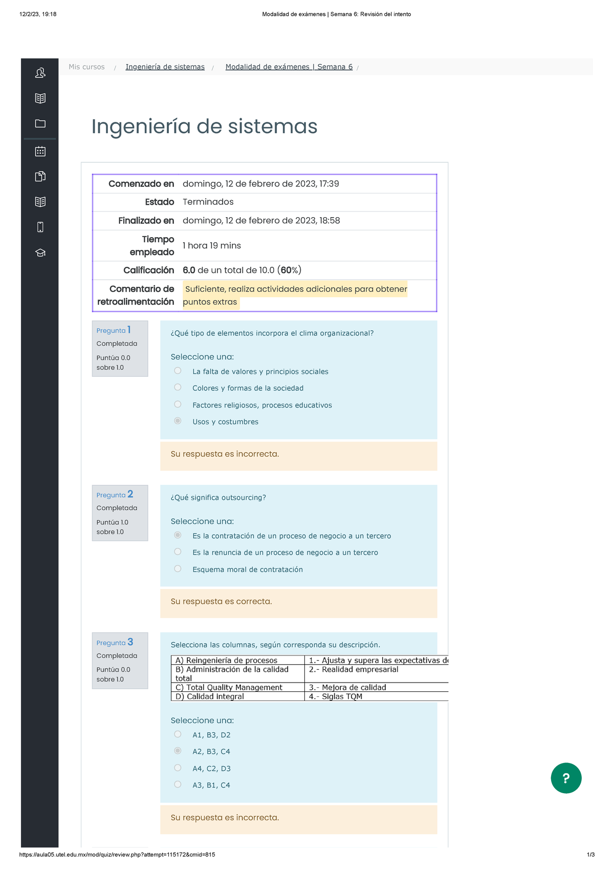 Modalidad De Examenes Semana 6 Ingenieria De Metodosdocx   Comenzado