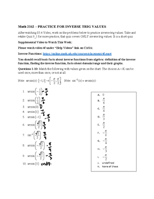 2312 Section 4o1 - Rules - Math 2312- Precalculus Check Canvas Calendar ...