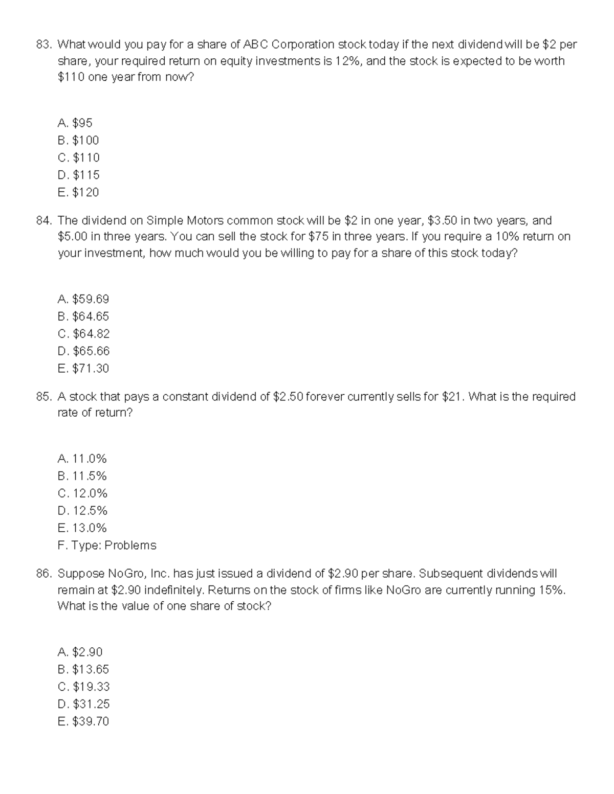 Financial Accounting Notes - What would you pay for a share of ABC ...