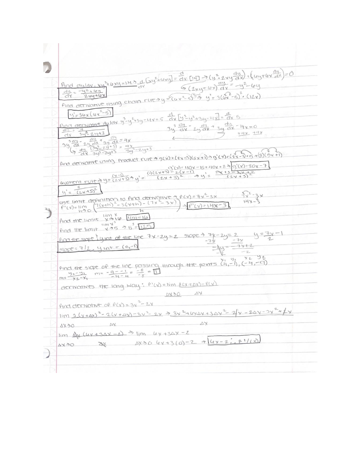 Brief Calc Cheat Sheet - MTH 115 - Studocu