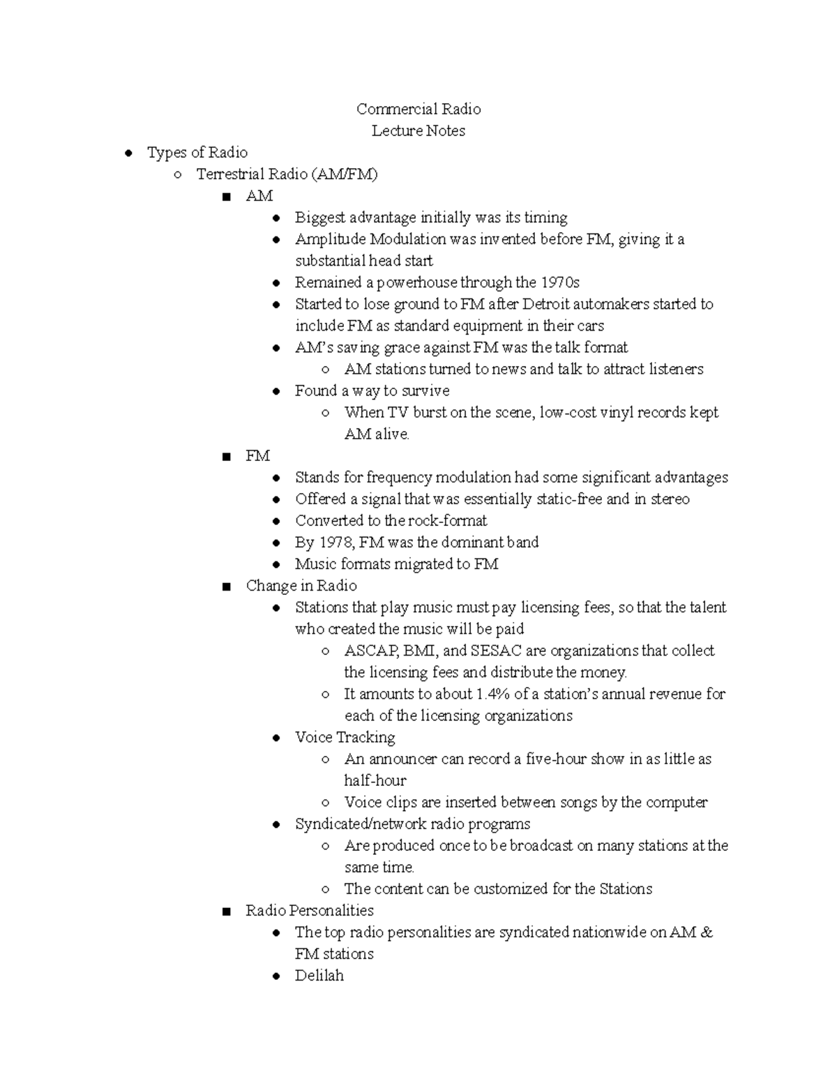 Commercial Radio - Commercial Radio Lecture Notes Types of Radio ...