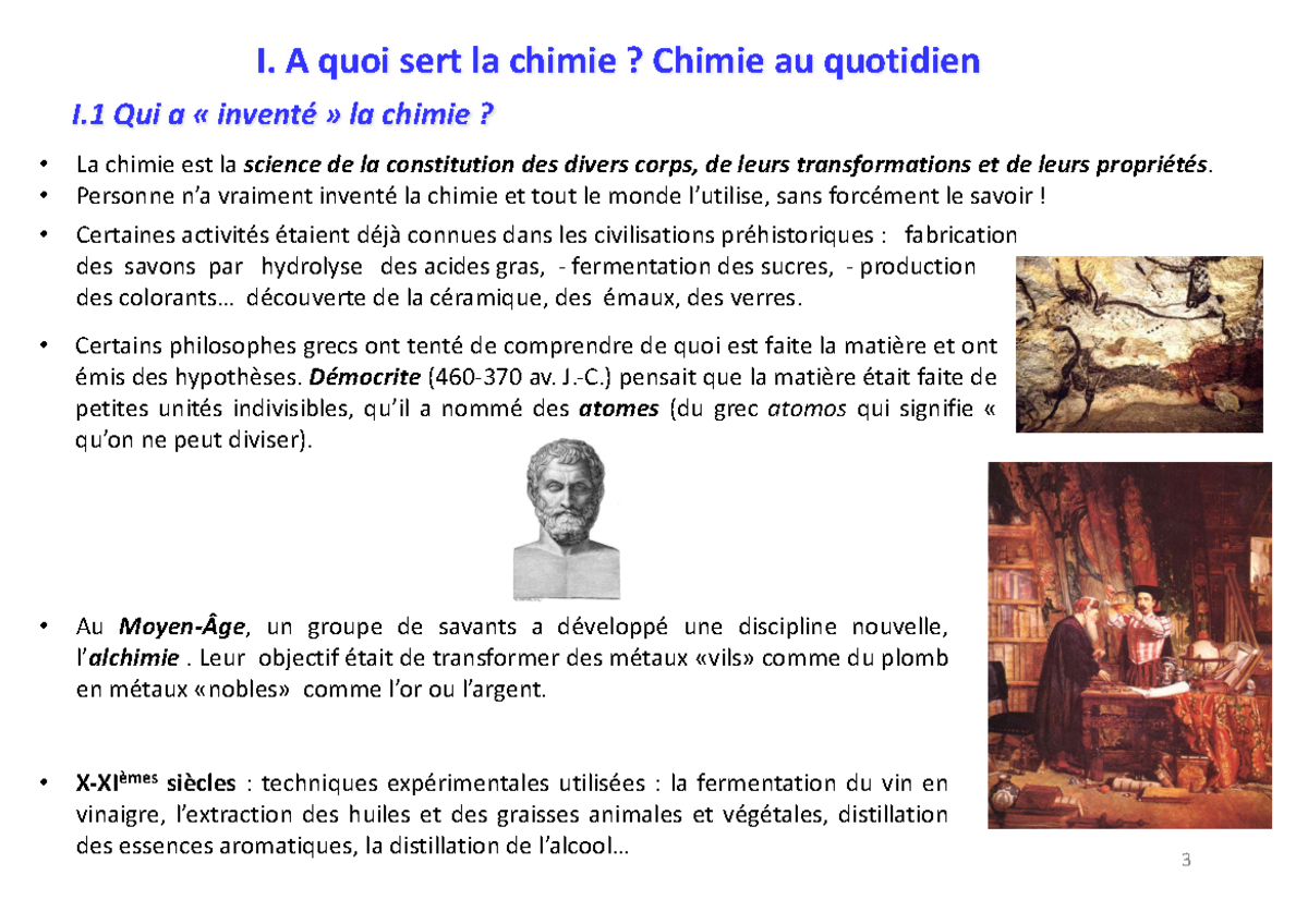 1 Chimie Au Quotidien - • La Chimie Est La Science De La Constitution ...