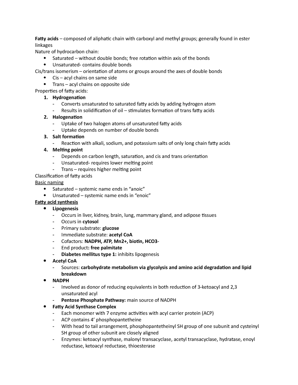 Fatty Acids - Hydrogenation - Converts unsaturated to saturated fatty ...