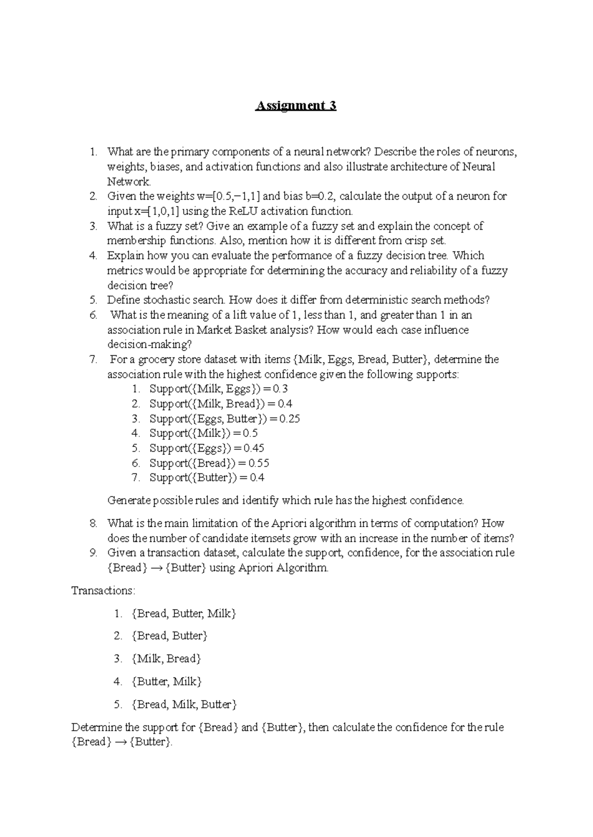 Assignment 3 - What are the primary components of a neural network ...