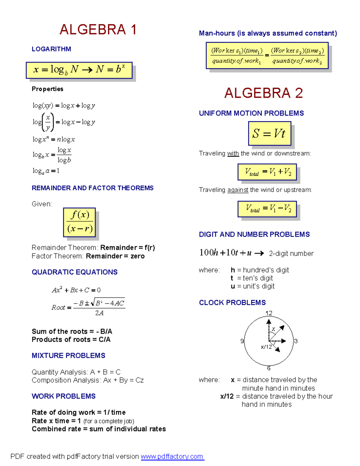 MathFormula hacks engineering ALGEBRA 1 LOGARITHM x x logbN N b