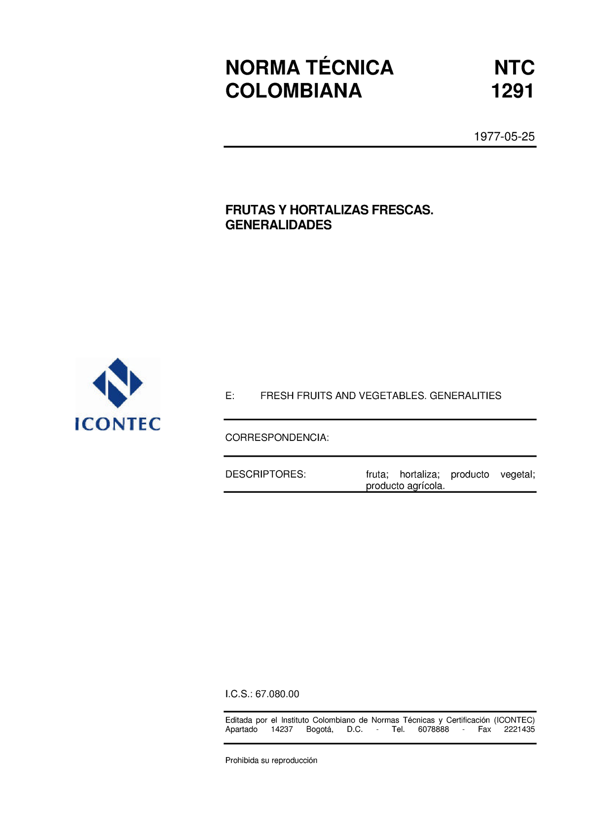 NTC 291 - Todo Sobre La Ntc 291 - Codigo Eléctrico Colombiano : Norma ...