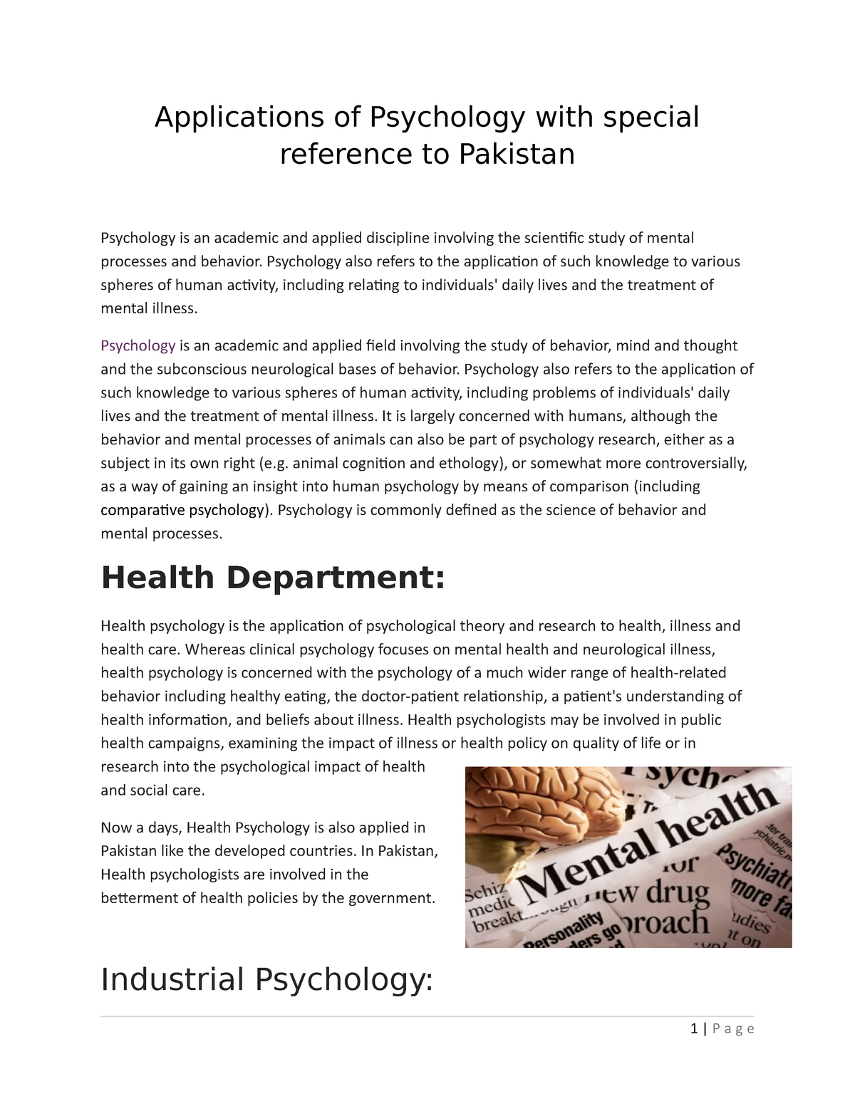 research articles of psychology in pakistan in 2021