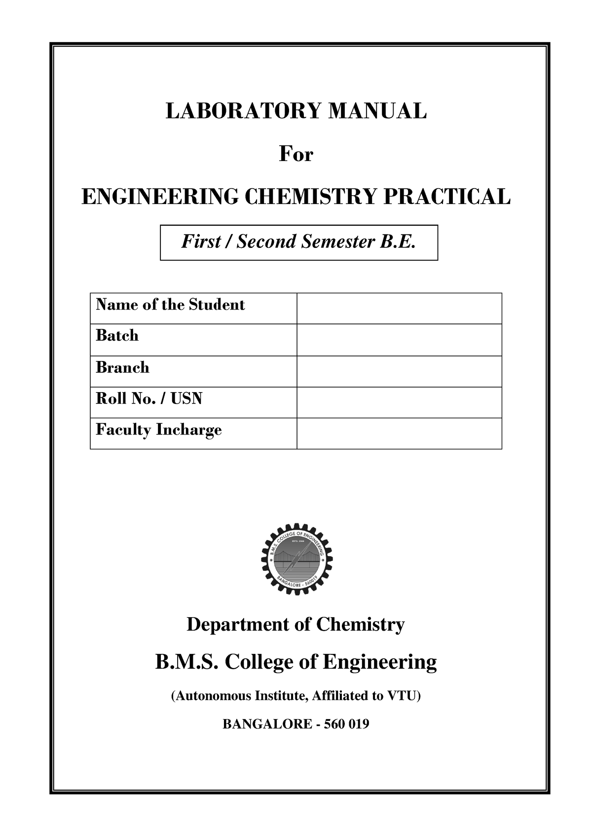 Laboratory Manual - LABORATORY MANUAL For ENGINEERING CHEMISTRY ...