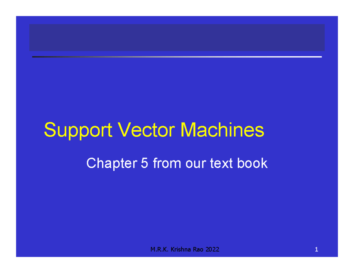 Support Vector Machines - It is one of the most popular models in ...