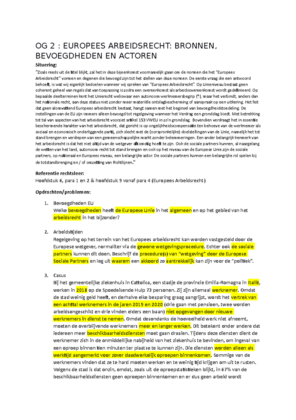 Onderwijsgroep 2 Arbeids-en Sociale Zekerheidsrecht (Europees ...