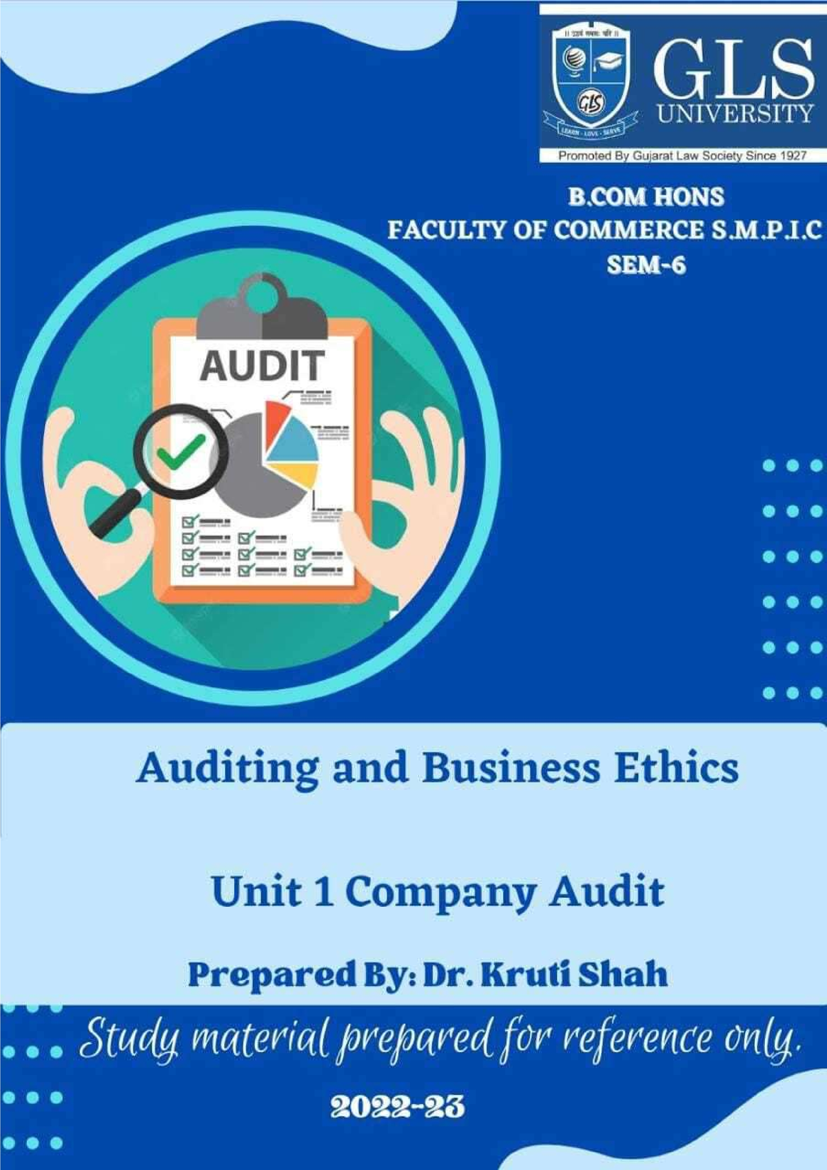 Sem 6 Auiting AND Business Ethics UNIT 1 Company Audit - UNIT 1 COMPANY ...