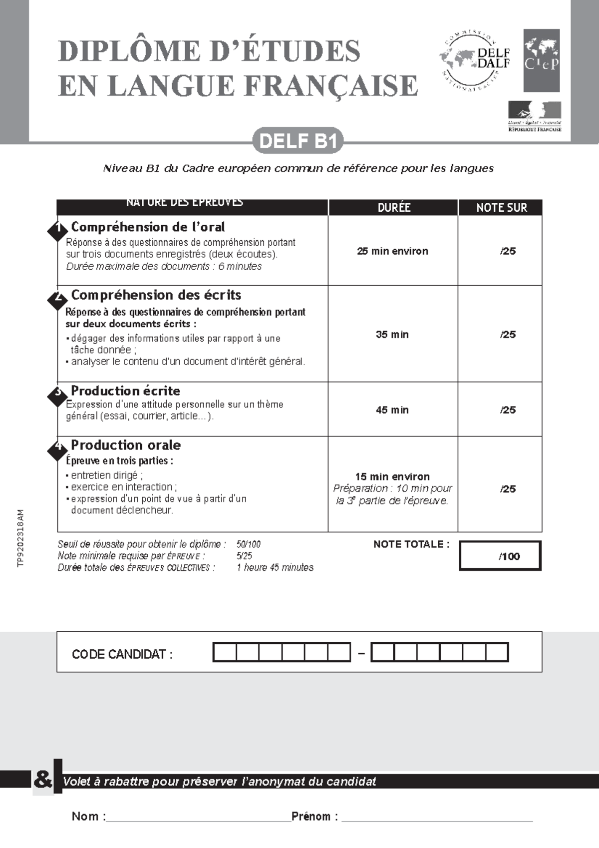 Nfuidhfdsgffjụul - DIPLÔME D’ÉTUDES EN LANGUE FRANÇAISE DELF B Niveau ...