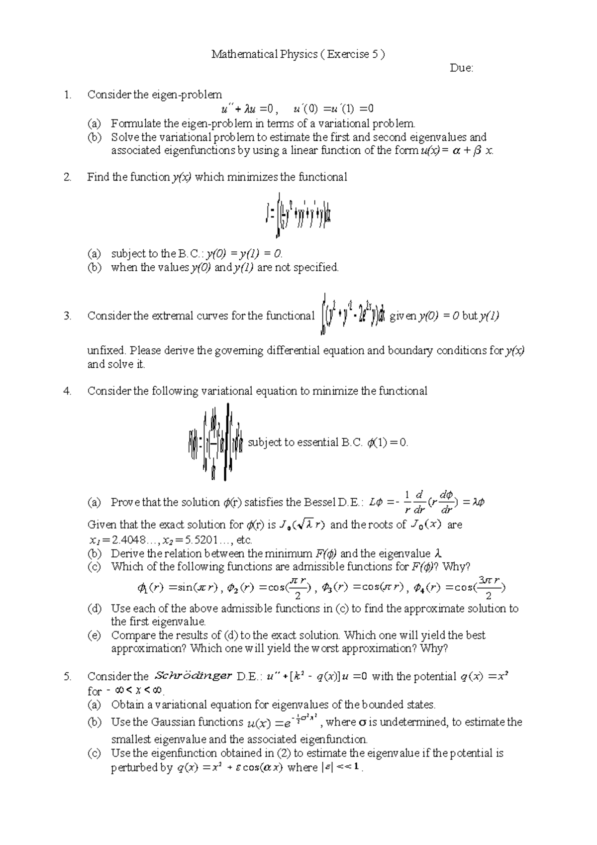 Green's Functions in One Dimension - Mathematical Physics ( Exercise 5 ...