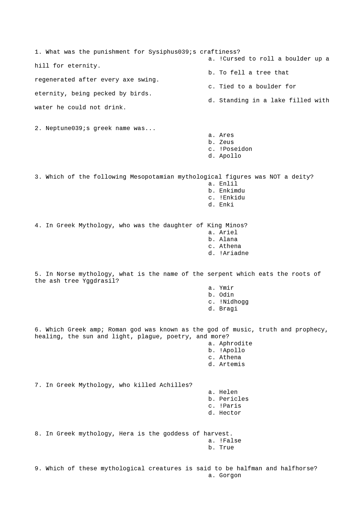 Math Homework Help 7 - n/a - What was the punishment for Sysiphus039;s ...