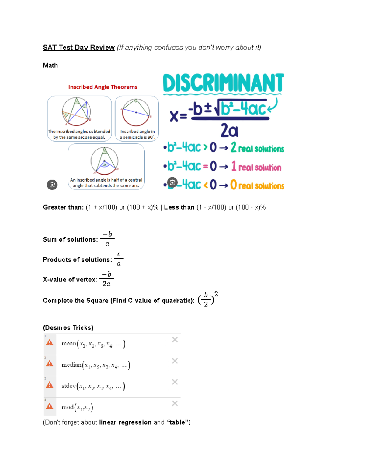 SAT Test Day Review - Studocu