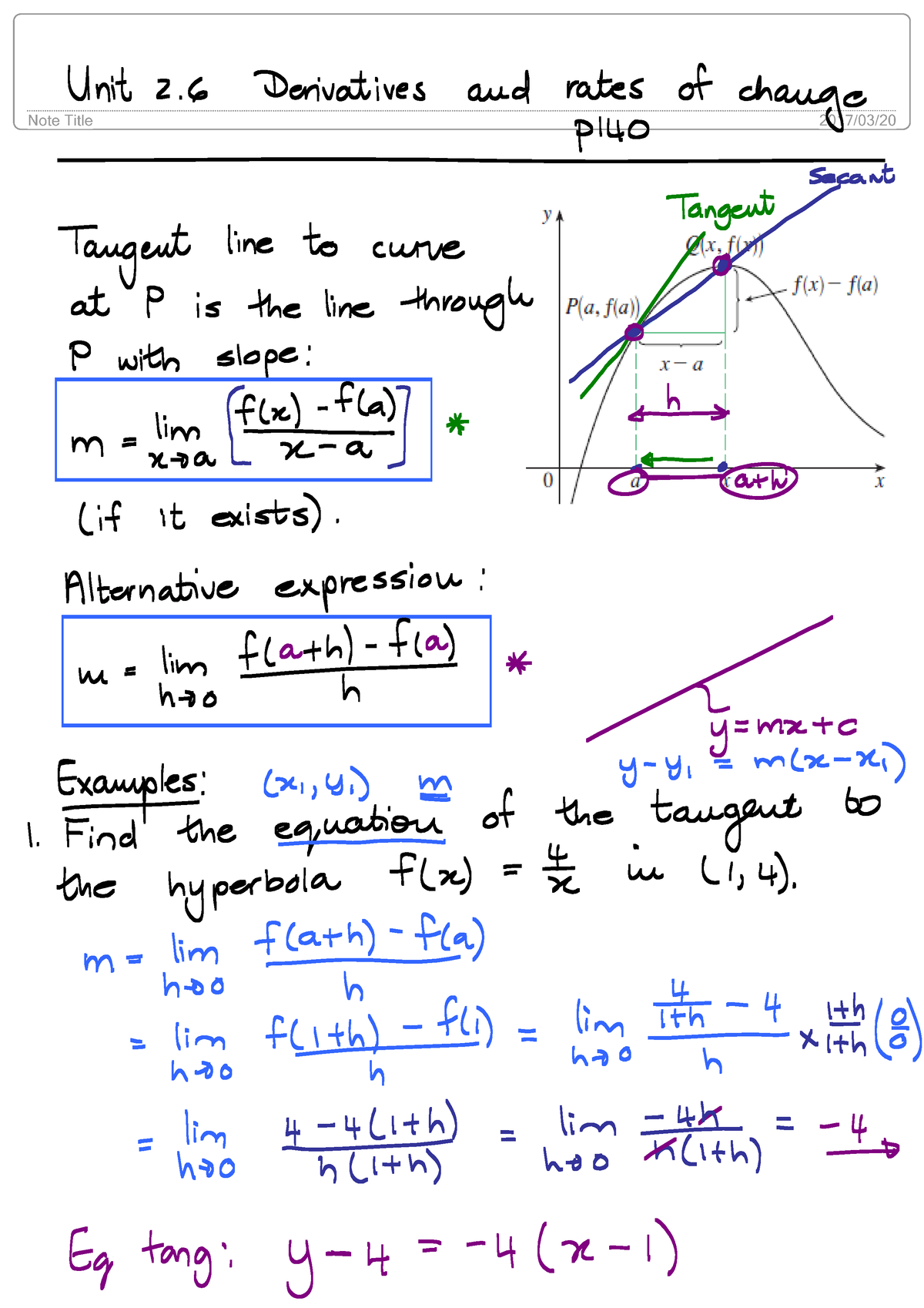 Su 2 - First year calculus notes - WTW 158 - Studocu