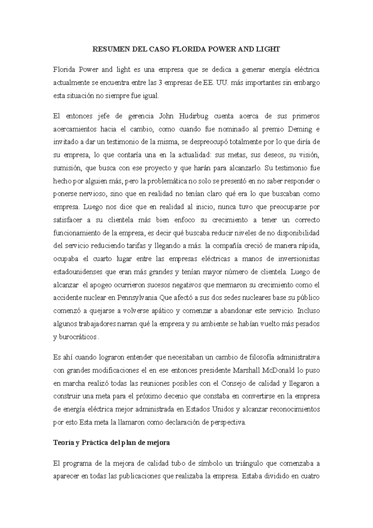 Resumen caso florida power and light resumen del caso florida