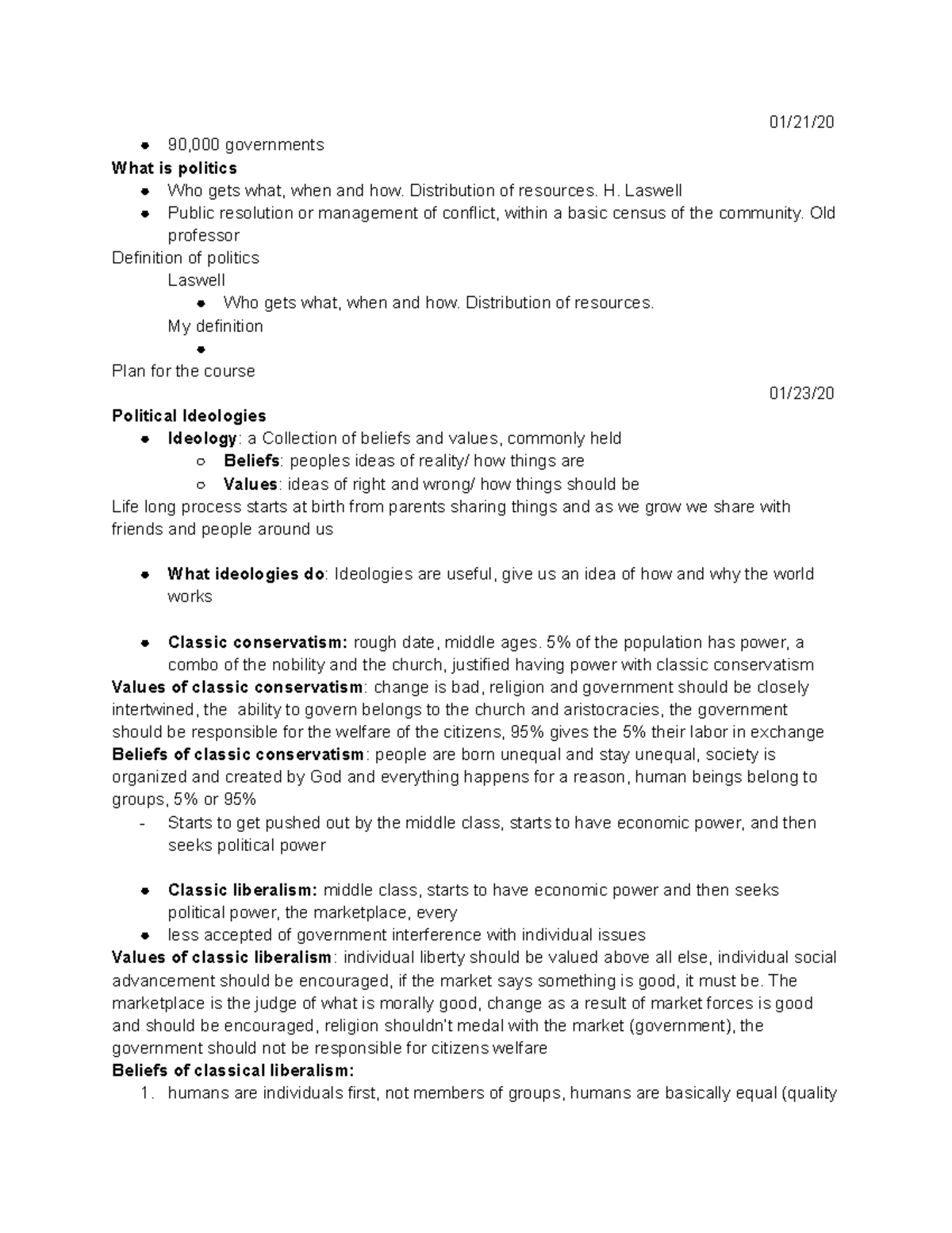 Poli Sci Exam 1 Lecture Notes 1 21 2 20 01 21 90 000 Governments