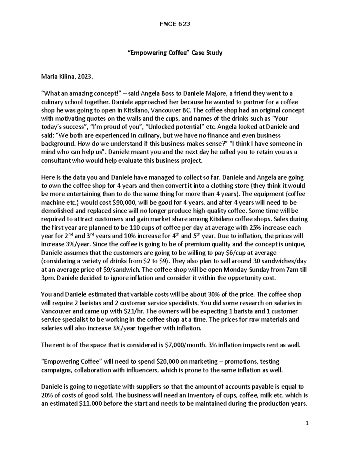 Individual Project - Winter 2024 - “Empowering Coffee” Case Study Maria ...