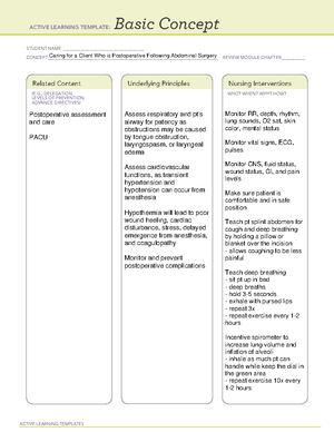 Caring for a Client Who is Postop Following Abdominal Surgery - ACTIVE ...