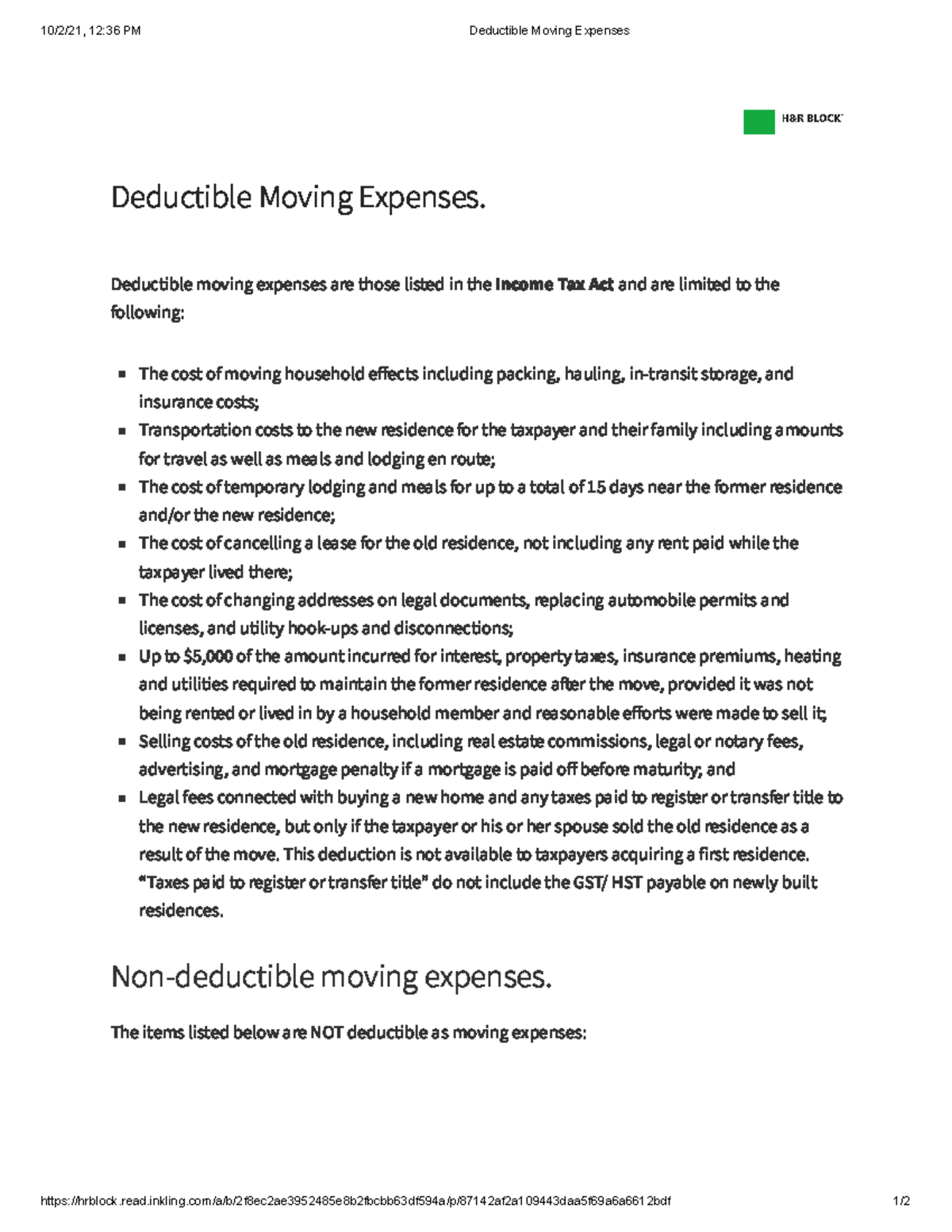4 - //.... - 10/2/21, 12:36 PM Deductible Moving Expenses - Studocu