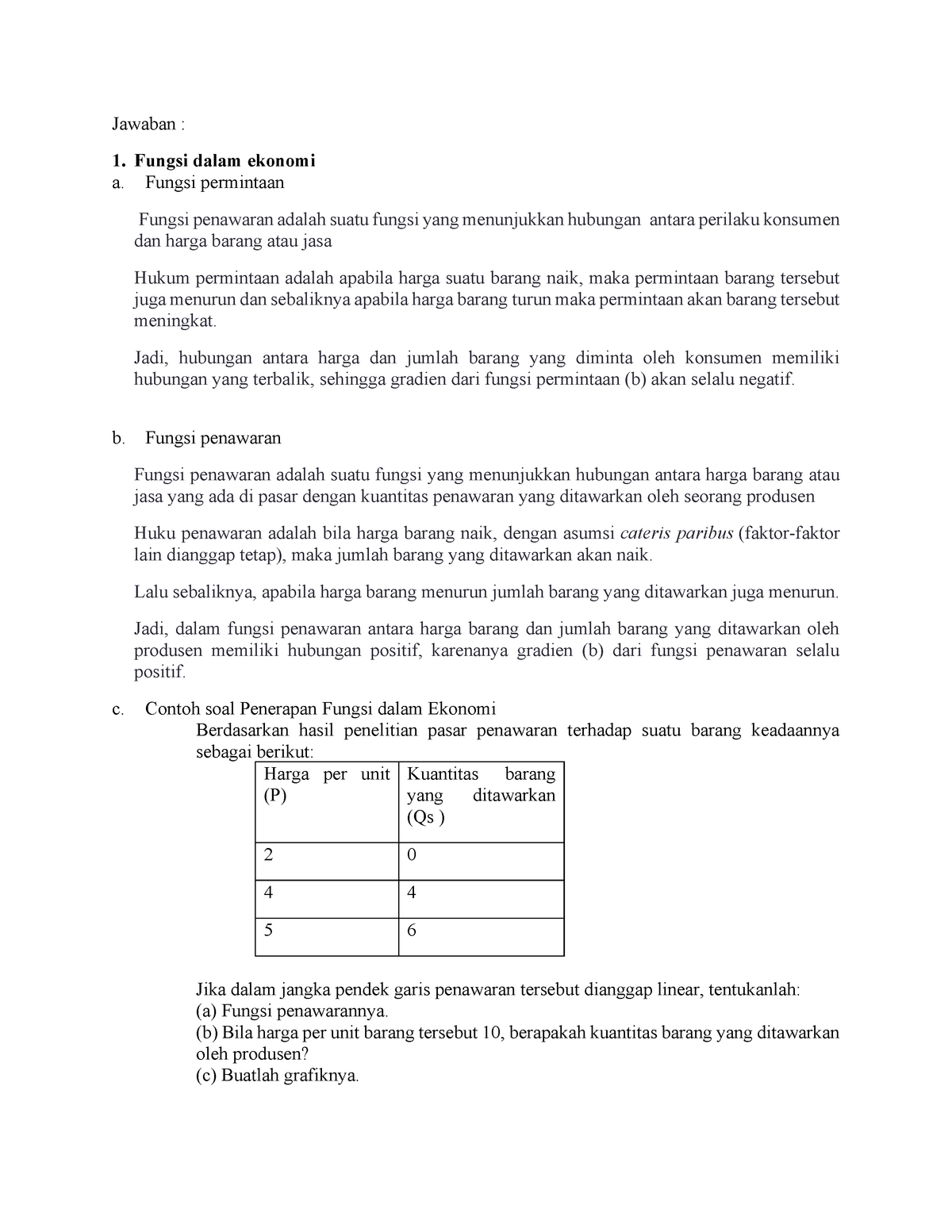 Diskusi SESI IV Matematika Ekonomi-dikonversi - Jawaban : 1. Fungsi ...