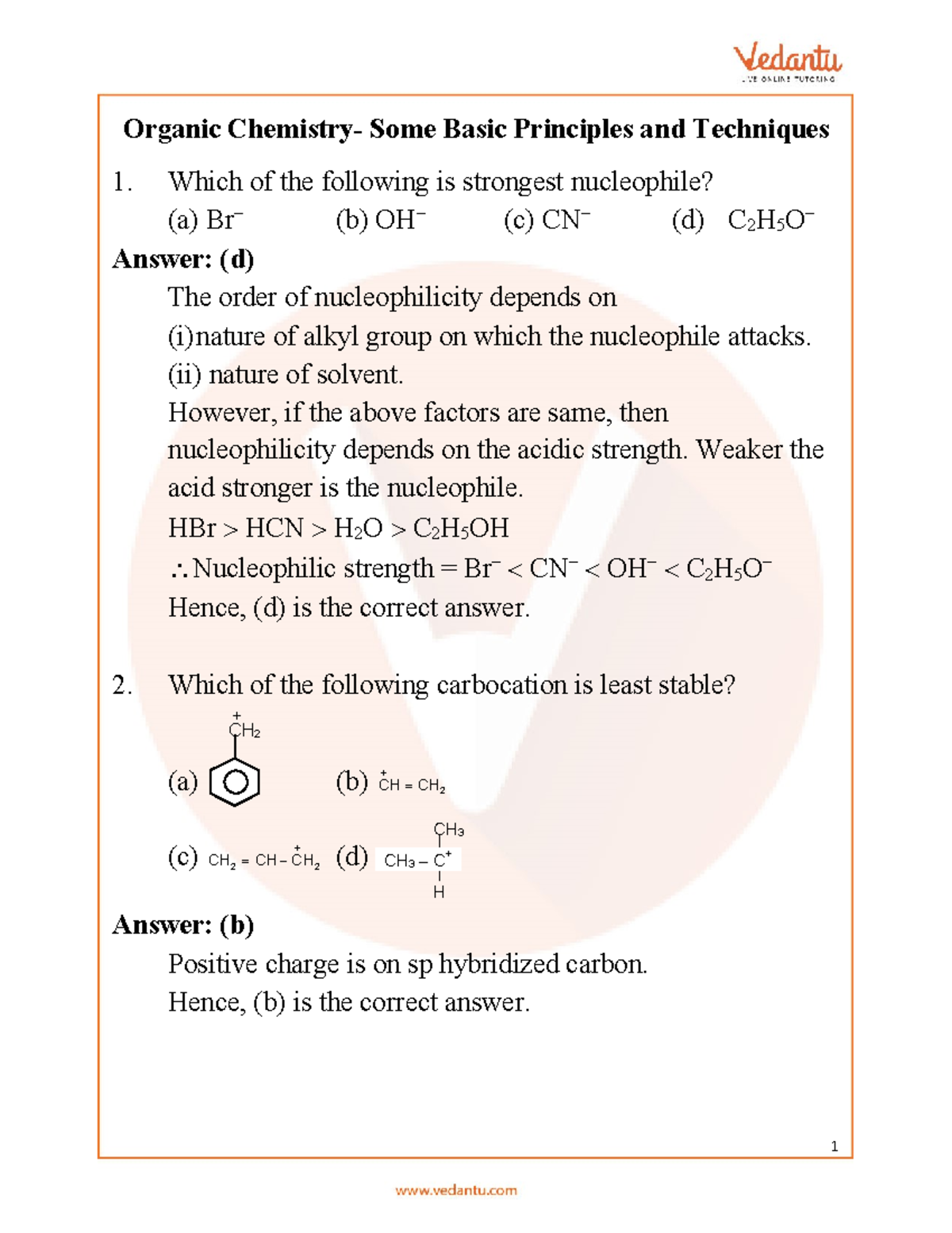 Organic Chemistry Some Basic Principles and Techniques NEET Questions ...