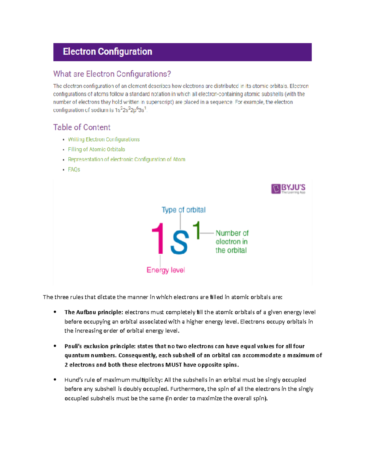 Electron configuration - The three rules that dictate the manner in ...