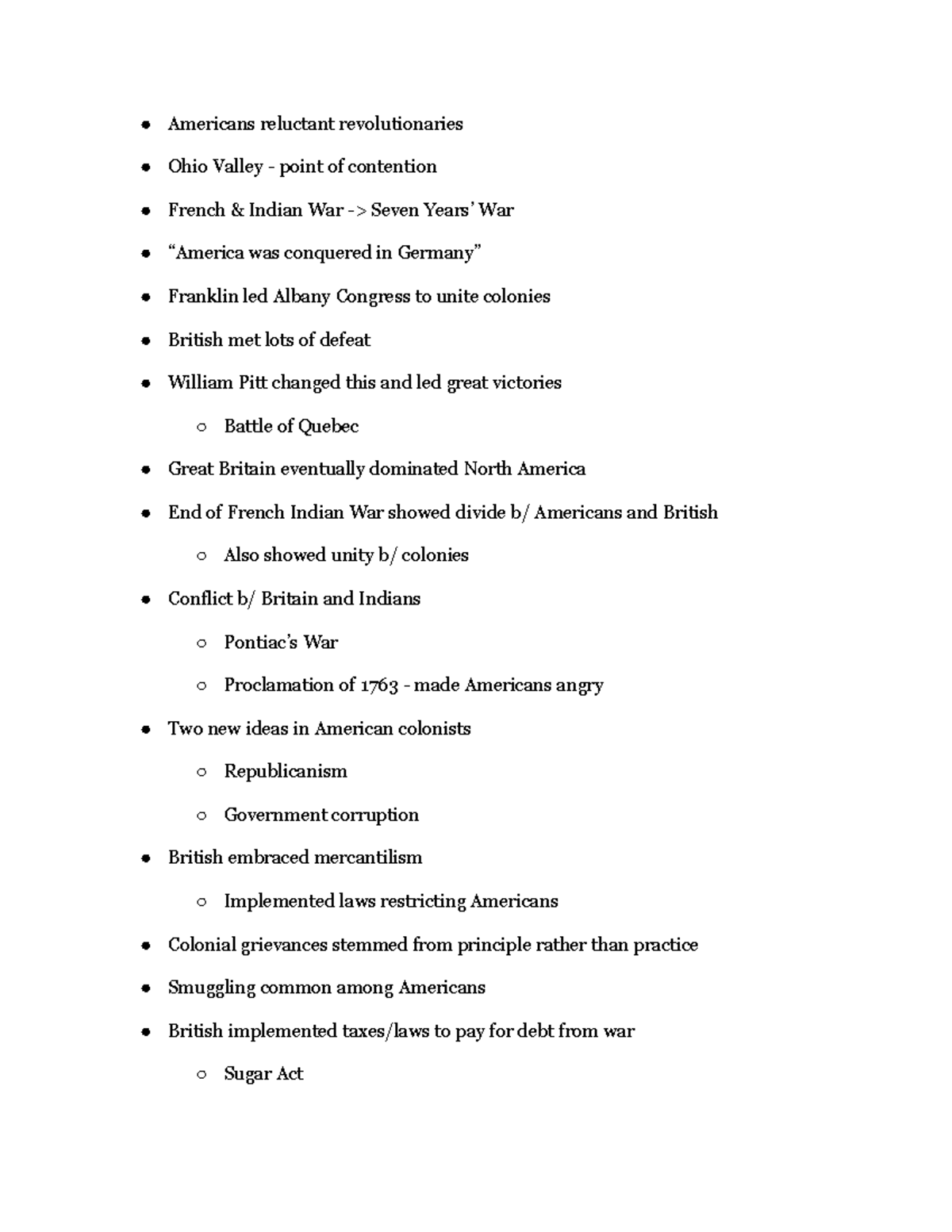 Chapter 6 Notes in the back of my mind Americans reluctant