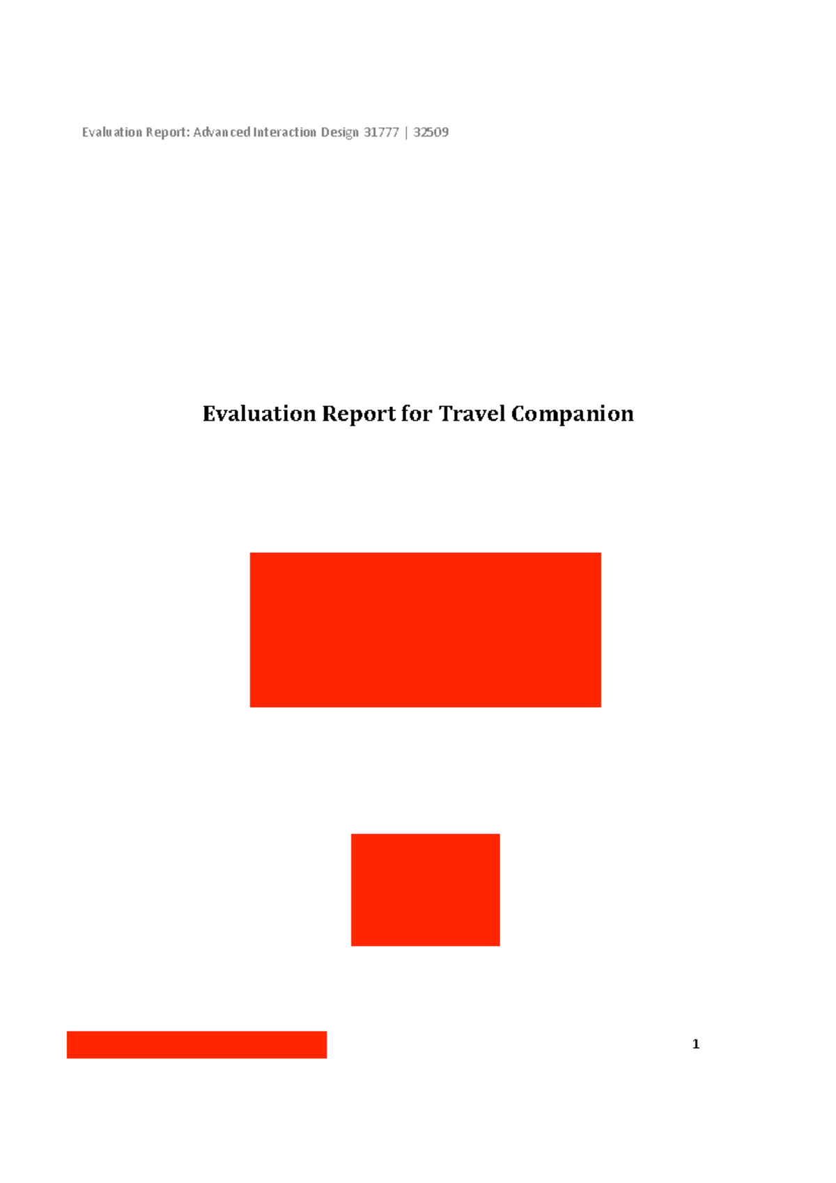 Sample evaluation report - incomplete - Evaluation Report for Travel ...
