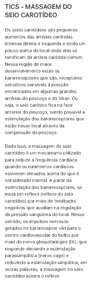 Massagem do seio carotídeo - Sistemas Orgânicos Integrados I