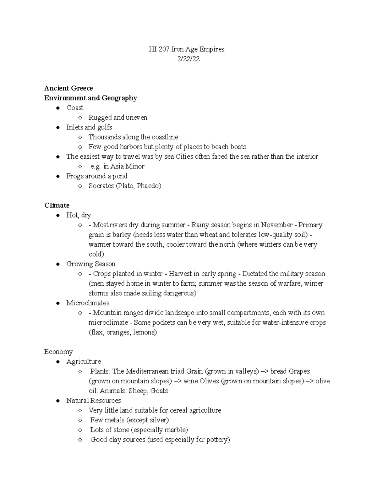 UNIT 2 HI 207 Iron Age Empires HI 207 Iron Age Empires 2/22/ Ancient