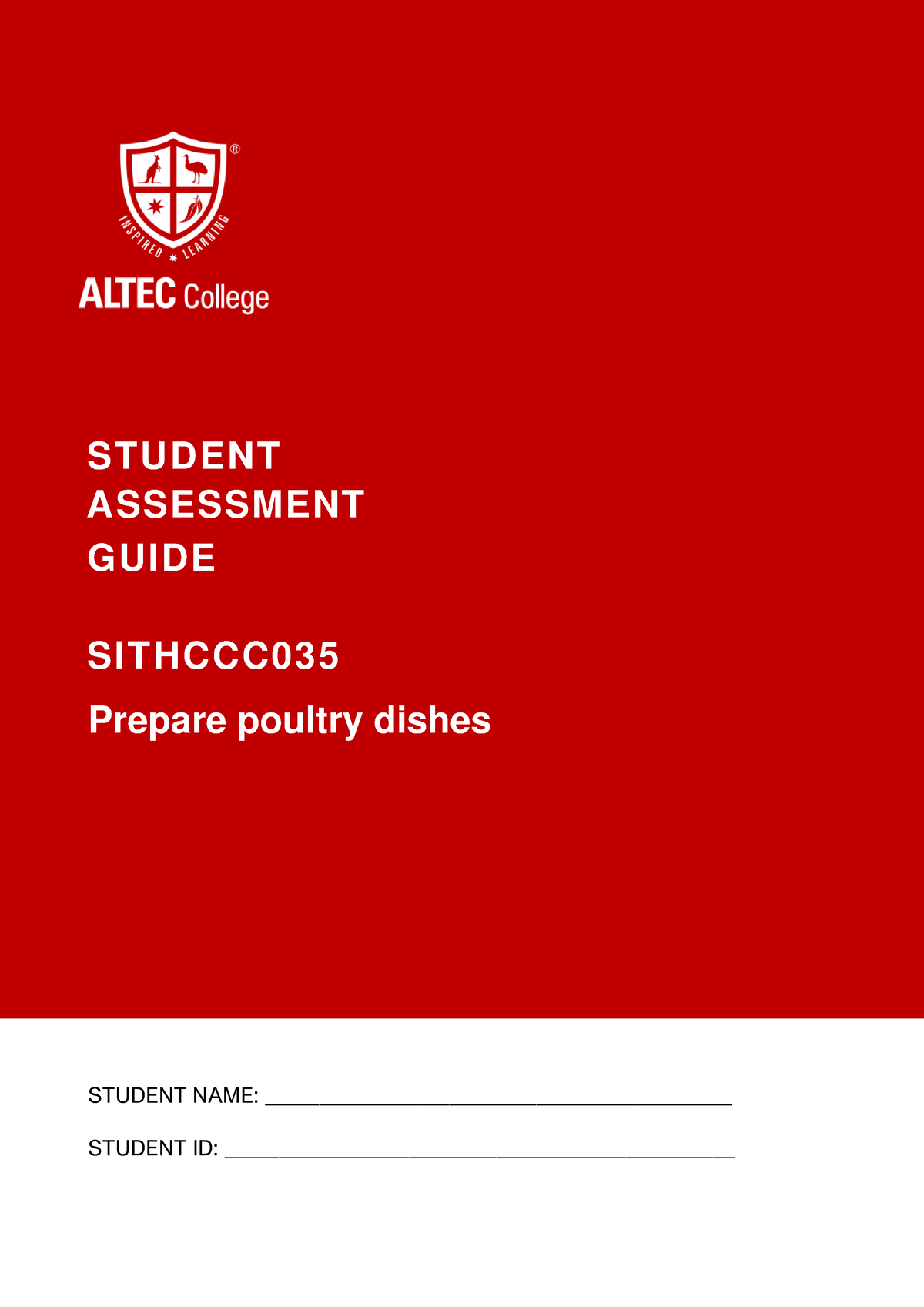 Sithccc 035 Student Assessment Tool V1 2023 - STUDENT ASSESSMENT GUIDE ...