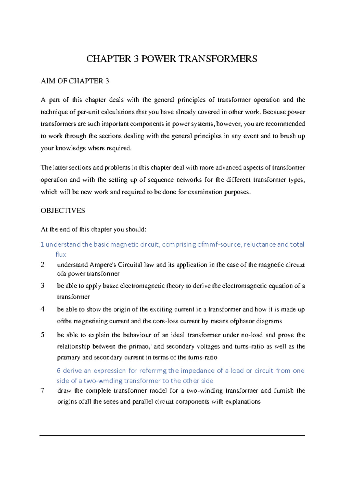 Chapter 3 Power Transformers - CHAPTER 3 POWER TRANSFORMERS AIM OF ...