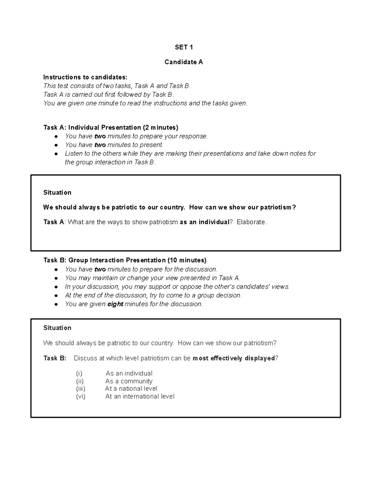 Sample of GD 1 aaascsac Candidate A Instructions to candidates
