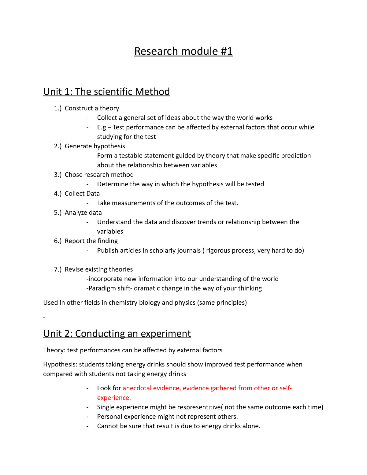 Week 2 Research Module 1 Research Module Unit 1 The Scientific Method 1 Construct A 6211