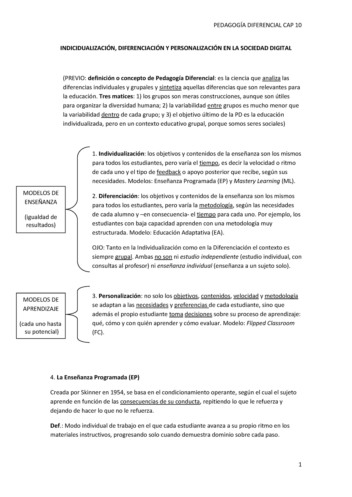 TEMA 10.pdf Ped Dif - Apuntes Tutor - INDICIDUALIZACI”N, DIFERENCIACI”N ...