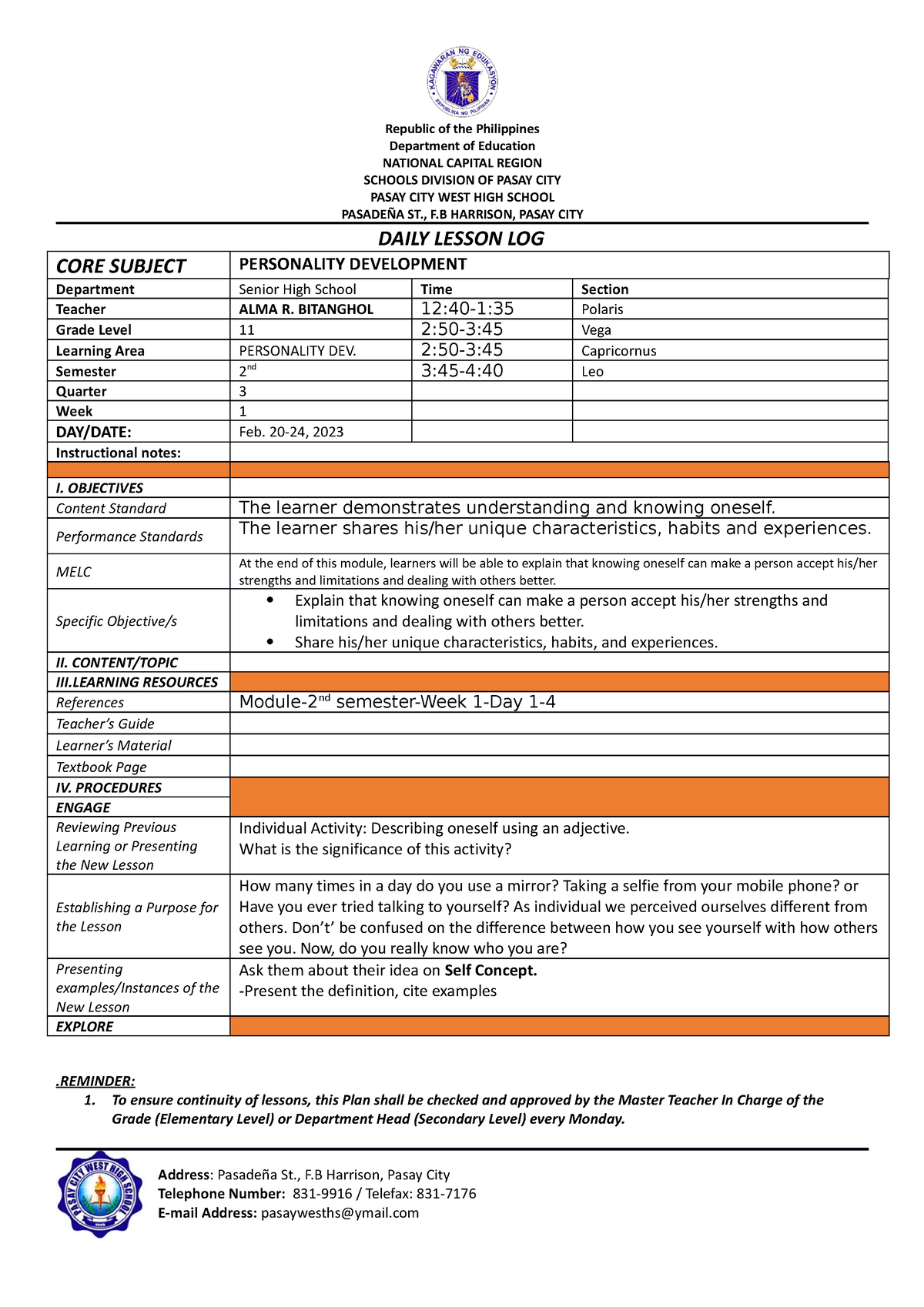 Bitanghol-LP Perdev-WEEK1 - Copy - Republic Of The Philippines ...