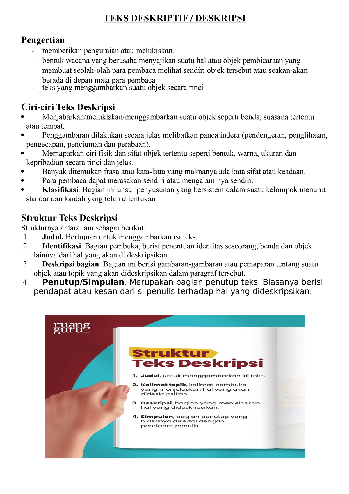 Bab I TEKS Deskriptif (materi) - TEKS DESKRIPTIF / DESKRIPSI Pengertian ...