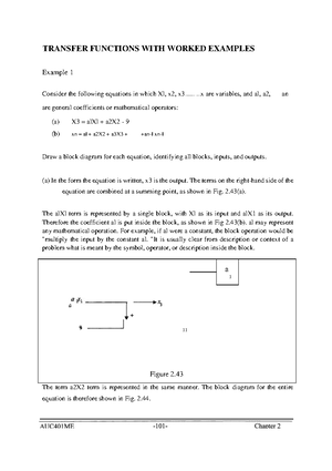 Transfer Functions WITH Worked Examples