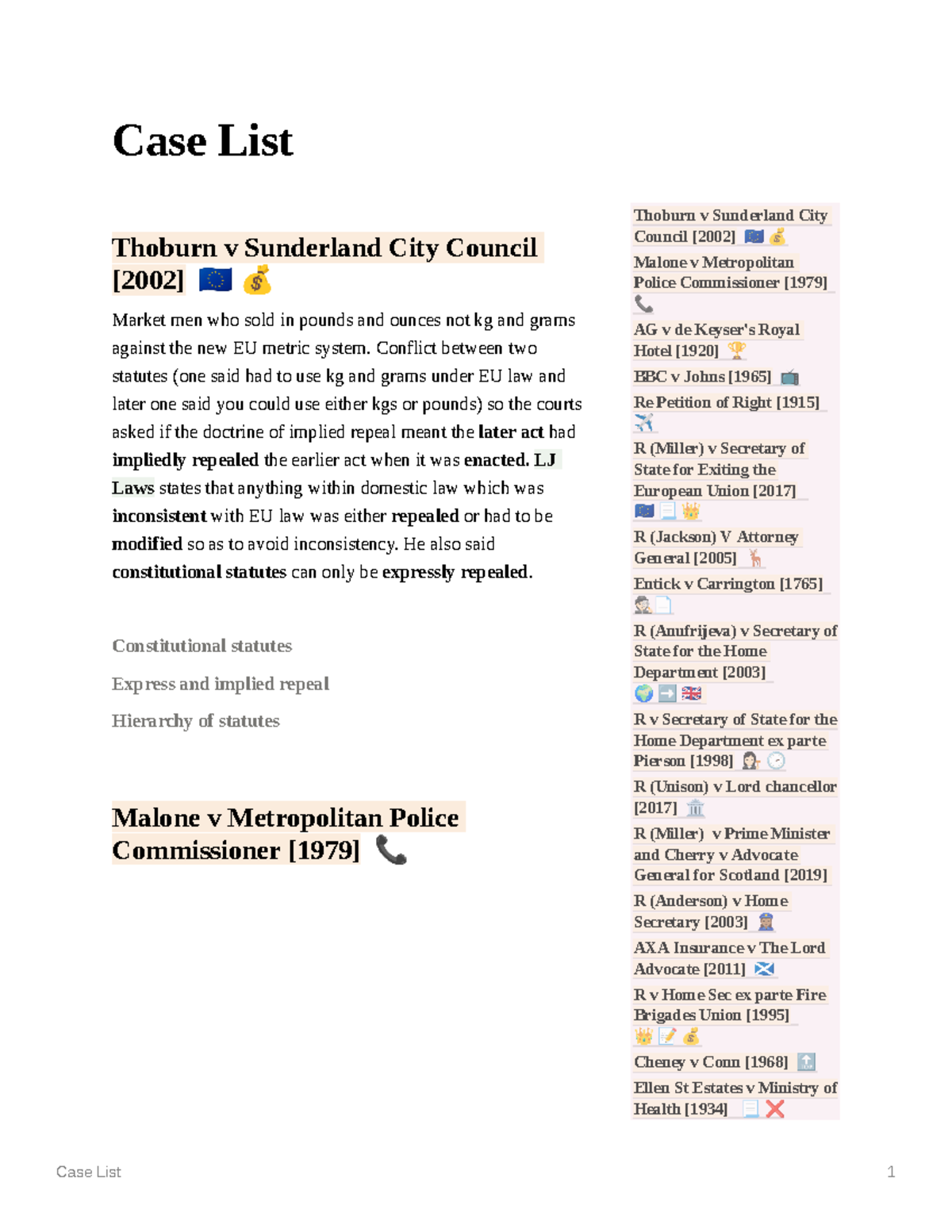 Case List - Case list - Case List Thoburn v Sunderland City Council ...