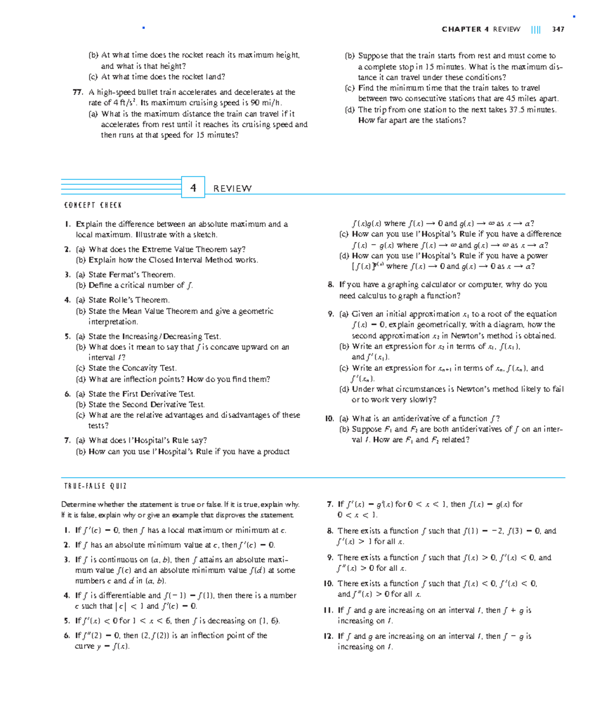 Math ch 4-review - (b) Suppose that the train starts from rest and must ...