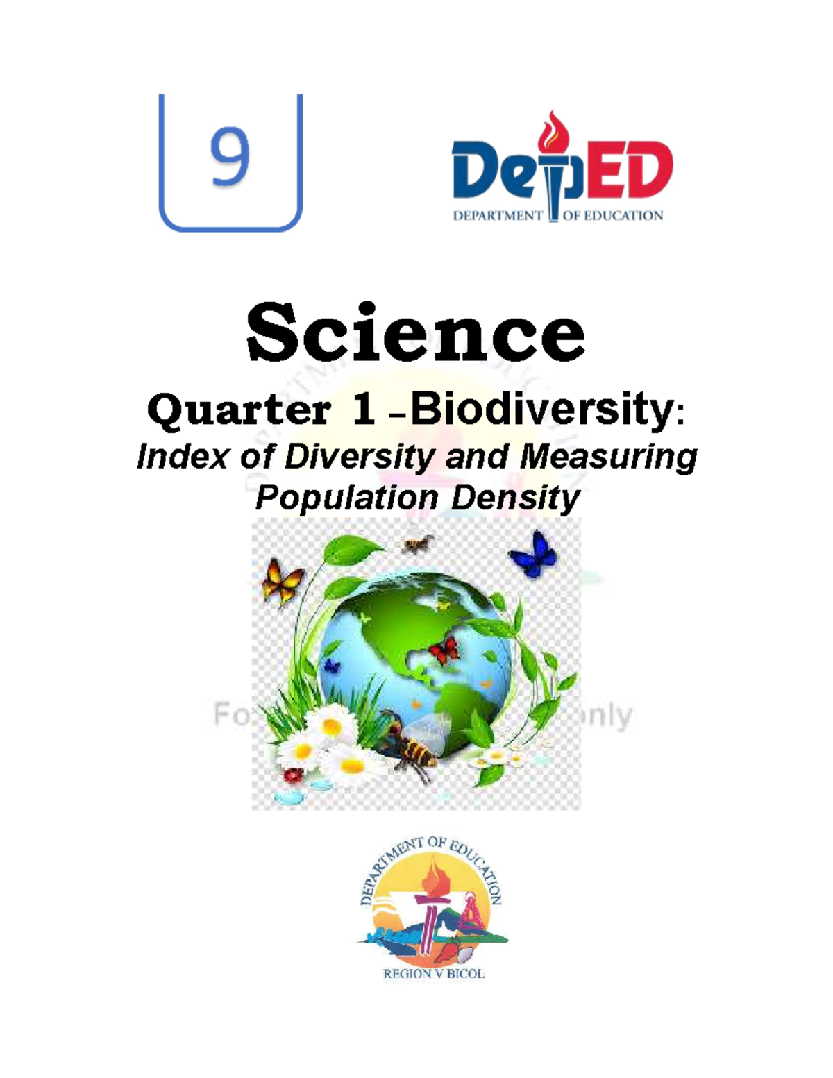 Index of d8versity - study materials - Science Quarter 1 – Biodiversity ...