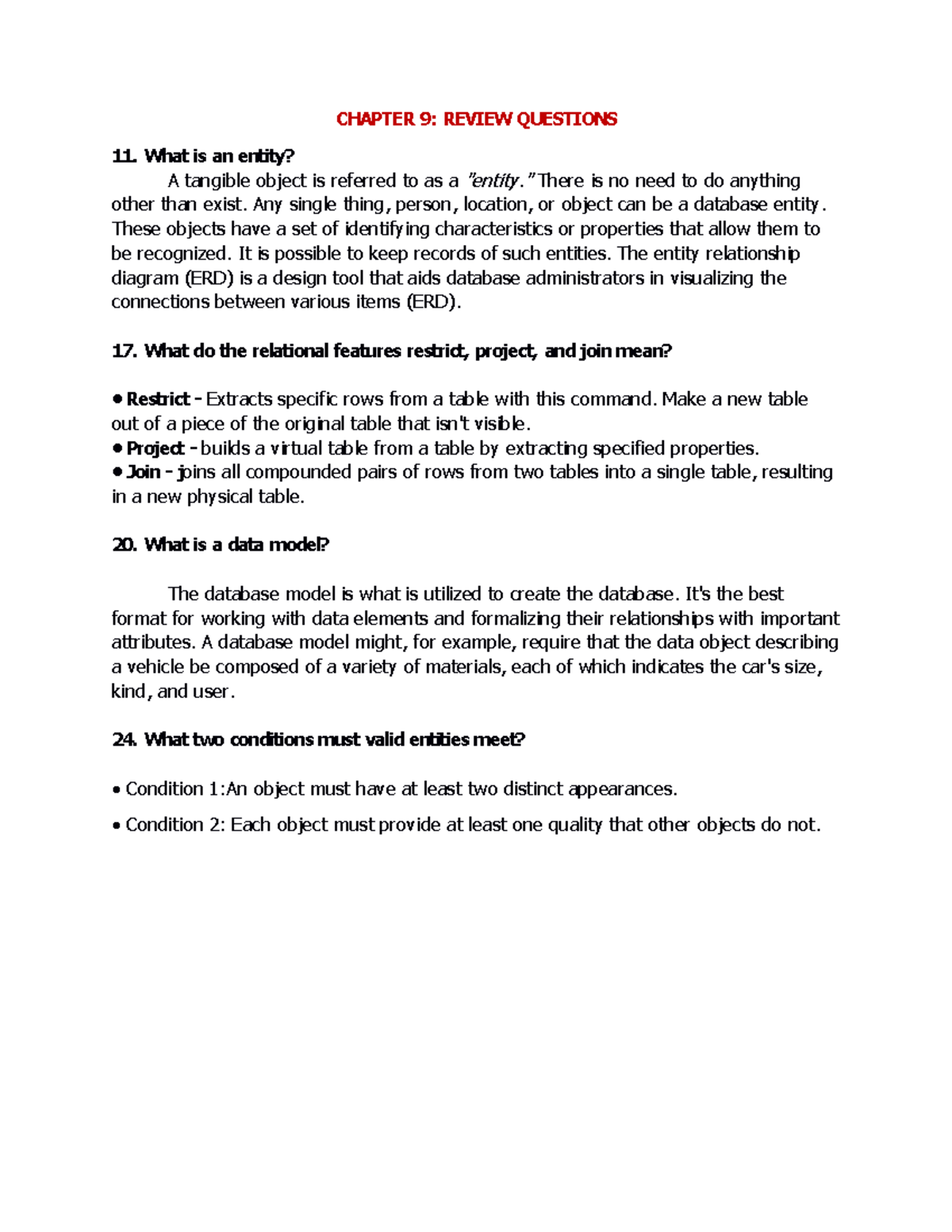 Computer- Chapter 9 - Useful in answering exercises in your book and ...