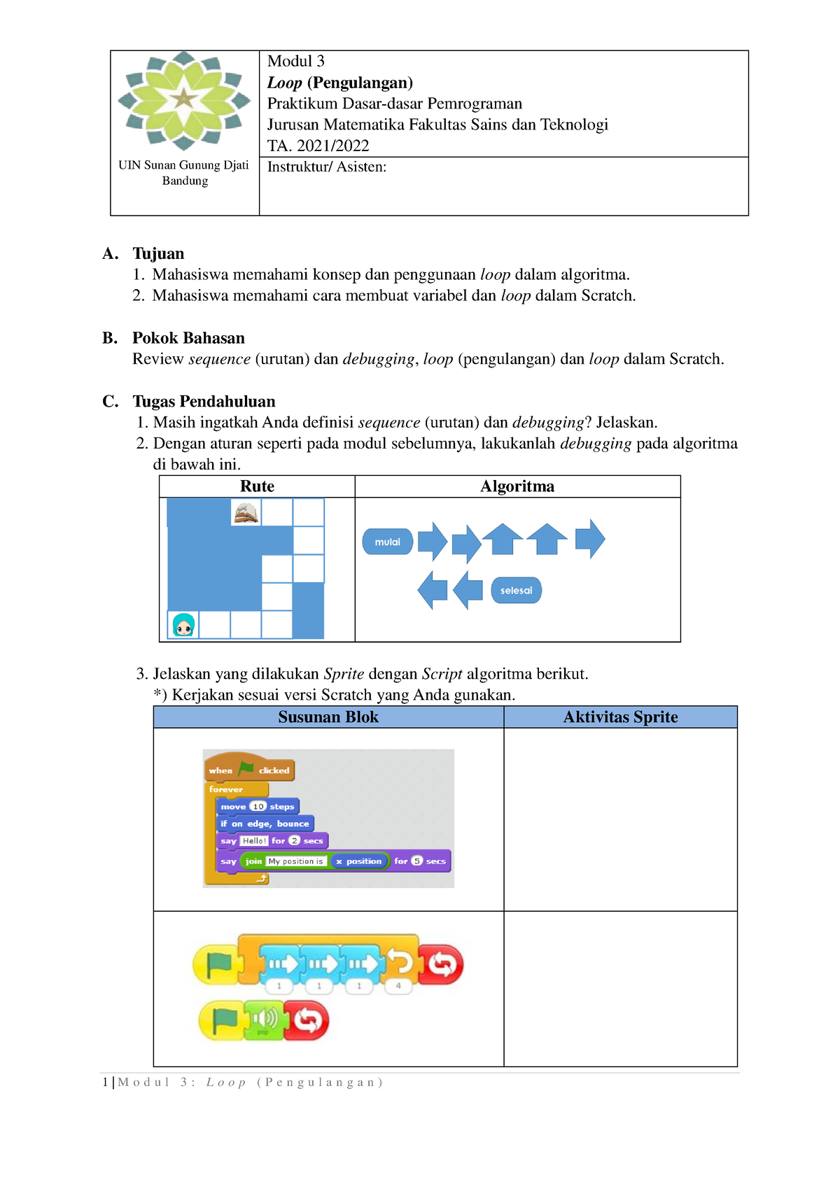 Modul 3 Loop - Ini Merupakan Materi Pada Mata Kuliah Praktikum Dasar ...